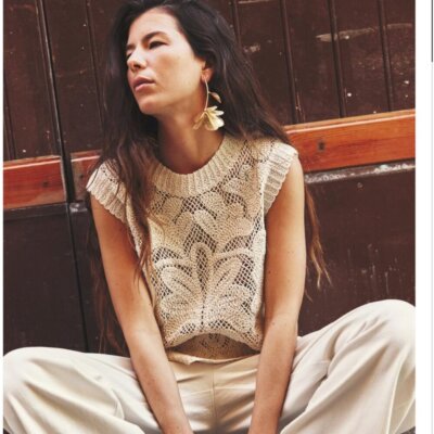 Zara CROCHET VEST TOP Beige Straw S M L NWT 5070/019 | eBay