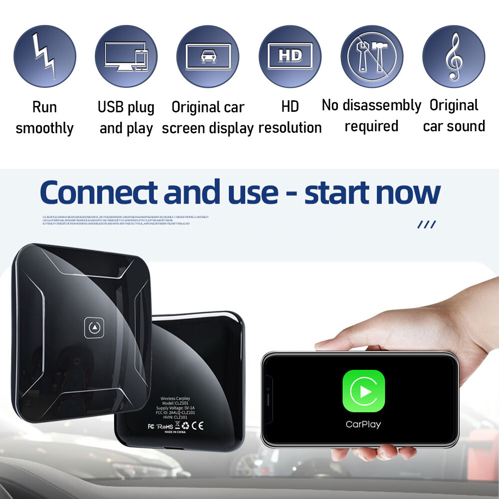 Universal Car WIFI BT Wireless Carplay Box Auto Adapter Multimedia Video Player.