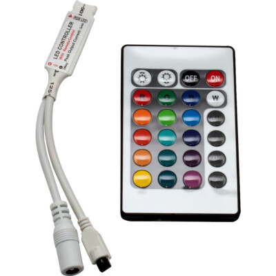 24 Tasten RGB Mini Controller; Fernbedienung LED Streifen Band Stripe 12V 72W