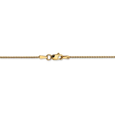 Pre-owned Superdealsforeverything Real 14kt Yellow Gold 1.0mm Diamond Cut Wheat Chain; 20 Inch With Lobster Clasp