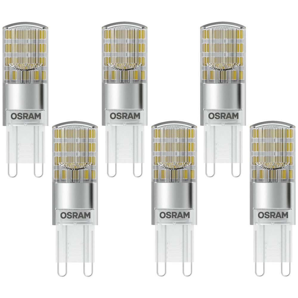 Pack 6 Bombillas LED G9 2.5W (equivalente 19W) – Luz Cálida 2700K, 180º, Mate (NCC-Licht)