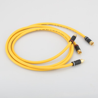 Pair Copper Silver Plated D 102MKIII RCA TO RCA Plug HIFI RCA Audio Cable  Line