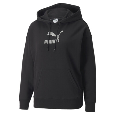 Пуловер с капюшоном и металлическим логотипом бренда Puma Love, женский размер XS, Повседневный спортивный Ou