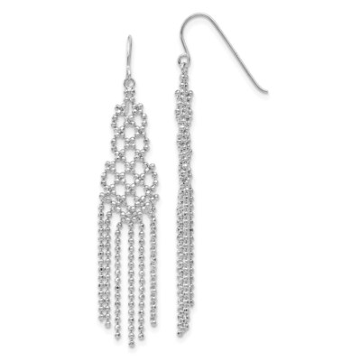 Pre-owned Superdealsforeverything Real 14kt White Gold Beaded Earrings