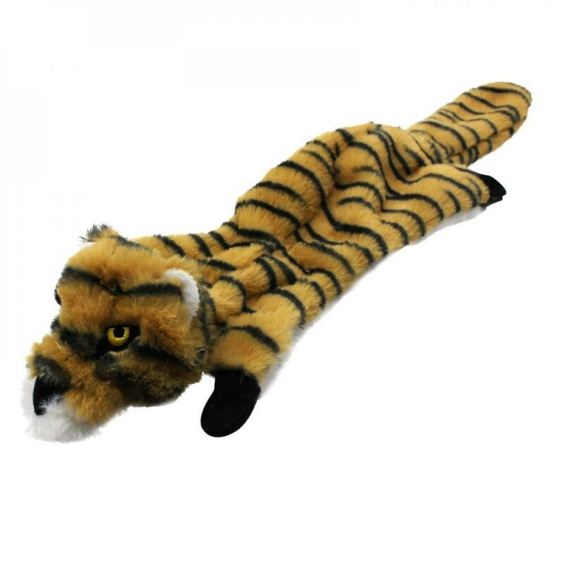 Squeaky Dog Toys Stuffed Tiger Leopard Shape Pet Toy Cute Plush Puzzle Interacti