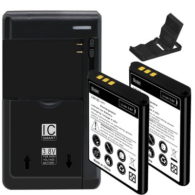 Long Lifespan 2x 1600mAh Battery Charger Bracket f Consumer Cellular Doro 7050