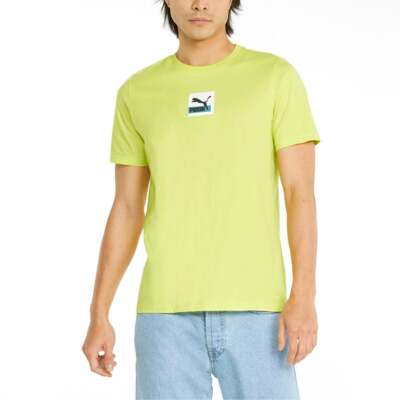 

Puma Brand Love Crew Neck Футболка с коротким рукавом Мужские желтые повседневные топы 533653-29, Желтый, Puma Brand Love Crew Neck Short Sleeve T-Shirt