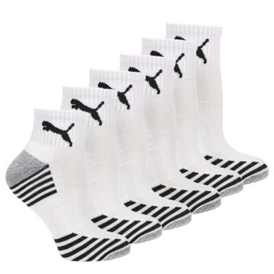 

Puma Half Terry 6 Pack Quarter Socks Мужские носки размера  85918402, Белый