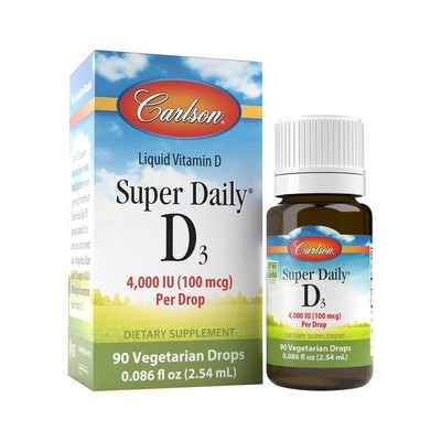 Carlson Laboratories Super Daily D3 4000 МЕ 0,086 жидких унций (2,54 мл жидкости)