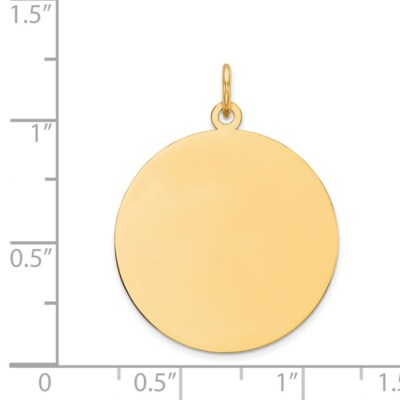 Pre-owned Skyjewelers Real 14k Yellow Gold Round Disc Charm; Women & Men