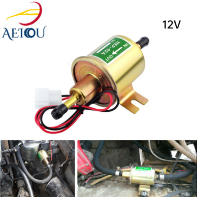 12V Universal Electric Fuel Pump 4-7PSI Inline Low Pressure Gas Diesel HEP-02A