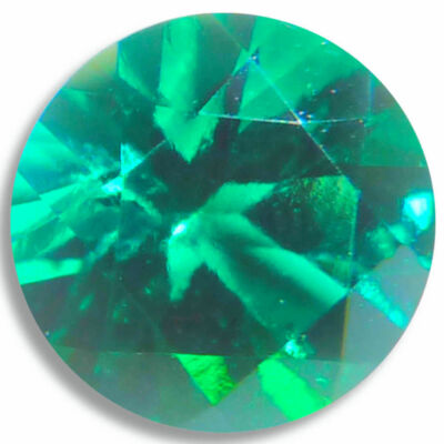 Lab Created Emerald Green Round Faceted Loose Gemstones Fine Cut AAA