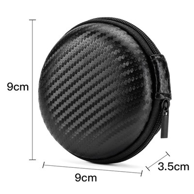 Mini Portable EVA Storage Bag Carbon Fiber Look Pouch Carrying Bag Zipper Case F
