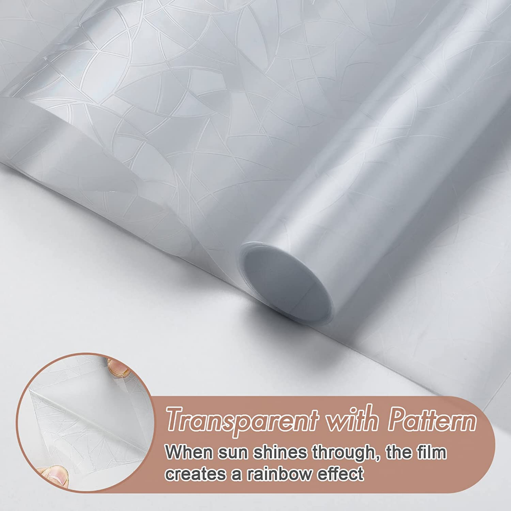 rabbitgoo 3D Privacy Window Film Stained Glass Decorative Rainbow Cling Sticker