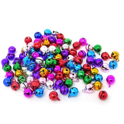Honbay 100PCS 8mm Assorted Color Copper Bell Jingle Small Mini for Jewelry...