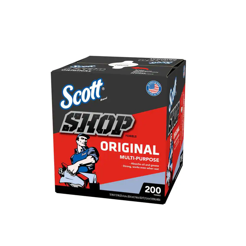 Blue Pop-Up Box Shop Towels (200/Box)