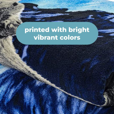 Wolf Fleece Blanket 75 x 90 inches Queen Size Super Soft Plush Throw for All