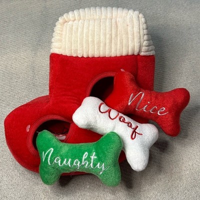 HUGE Interactive Christmas Dog Toys NWT Holiday Gift Fun Plush Bones Red Woof