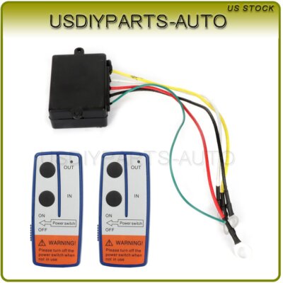 2pcs Electric Winch Wireless Remote Control System 50ft Universal