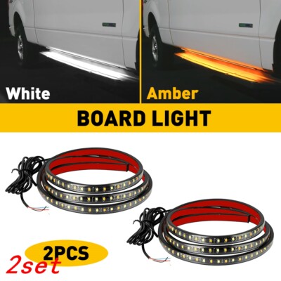 60'' Running Board DRL LED Side Step Strip Lights Bar For Ram 1500 2500 3500 2set
