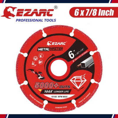EZARC Diamond Cutting Wheel 6 x 7/8 Inch for Metal Cut Off Wheel Disc 5000+ Cuts