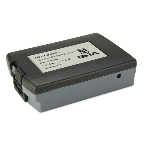 BHA 10 Piece Tungsten Carbide Burr Die Grinder Bits Set, Double Cut – 1/4” Shank