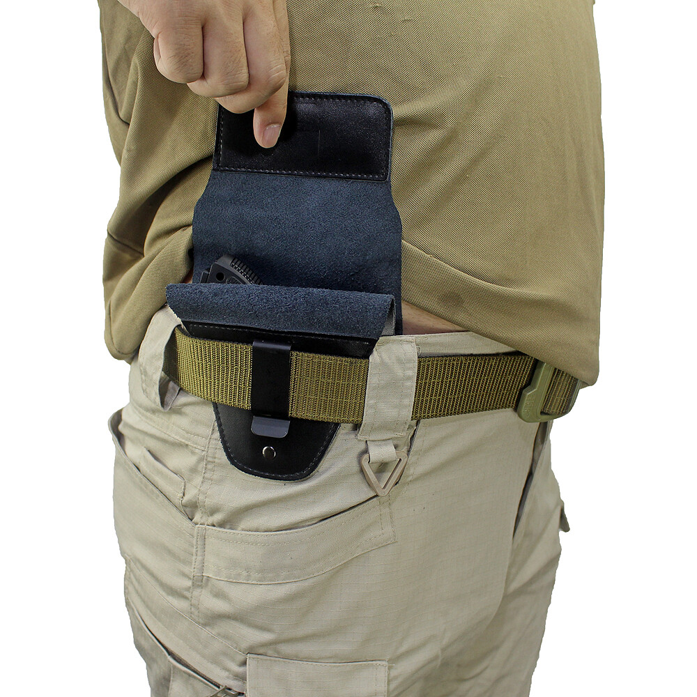 Concealed Carry Handguns Rapid Draw Leather IWB Holster for Right/left Hand Use