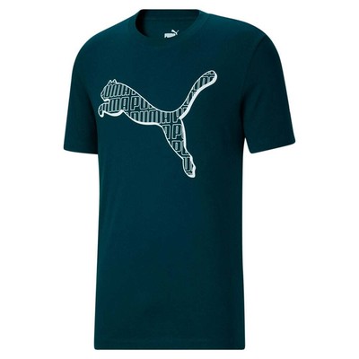 

Puma Cat Fill Graphic Crew Neck Short Sleeve TShirt Mens Size  Casual Tops 674, Синий, Puma Cat Fill Graphic Crew Neck Short Sleeve TShirt