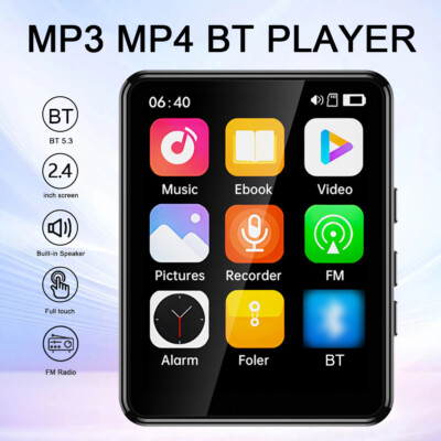 Bluetooth MP4/MP3 Music Player HiFi Lossless Sound 2.4inch Touch Screen FM Radio