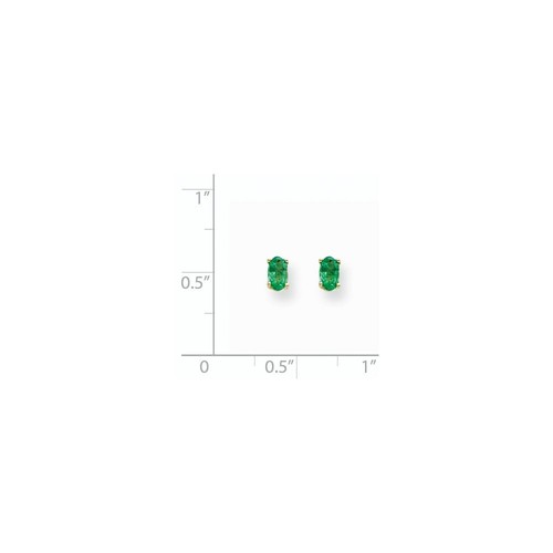 Pre-owned Goldia 14k Emerald Post Earrings In Yellow
