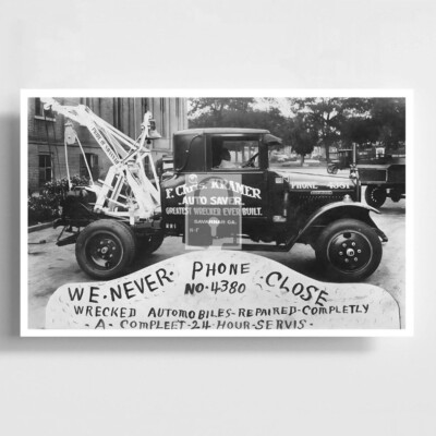 F Chris Kramer Tow Truck Wrecker Savannah Georgia GA Reprint