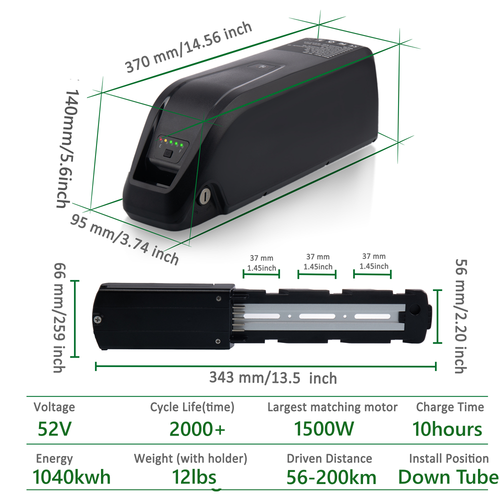 52V 48V 36V Lithium EBIKE Battery Hailong Battery 200W-2500W Electric Bicycle US