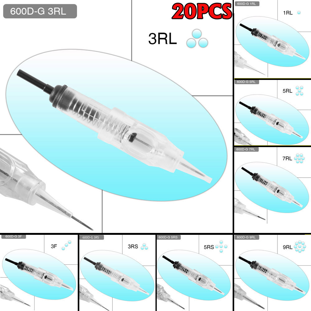 20pcs Sterilized Tattoo Cartridge Needle Eyebrow Permanent Makeup Needles RL/RS