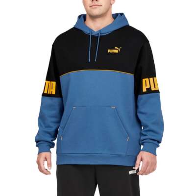 

Puma Power Colorblock Pullover Hoodie Big Tall Мужская синяя повседневная верхняя одежда 672235, Синий