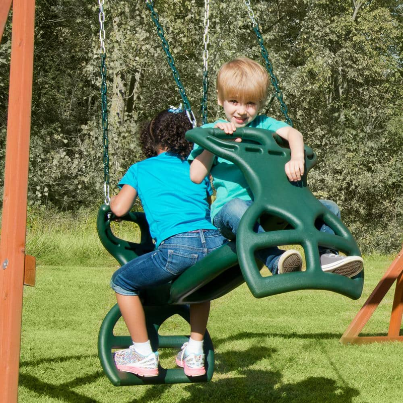Dual Ride Glider Swing Slide Playset Plastic Children Backyard Playground NEW