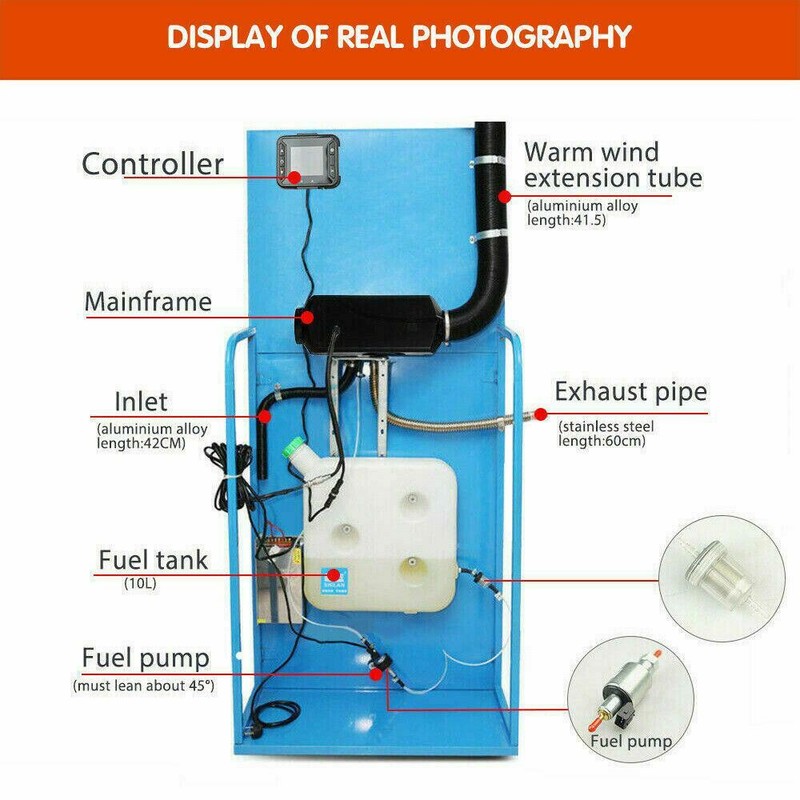 8KW 12V Air Diesel Heater w/ LCD Switch Car Boat Truck Quiet Parking Heater