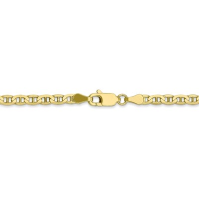 Pre-owned Superdealsforeverything Real 10kt Yellow Gold 3mm Concave Anchor Chain; 16 Inch; Lobster Clasp
