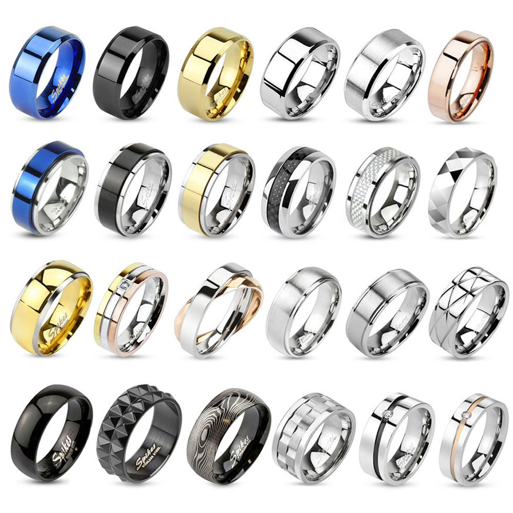 Damen Herren Ring Edelstahl Damenring Band Ring Partnerringe Edelstahlringe