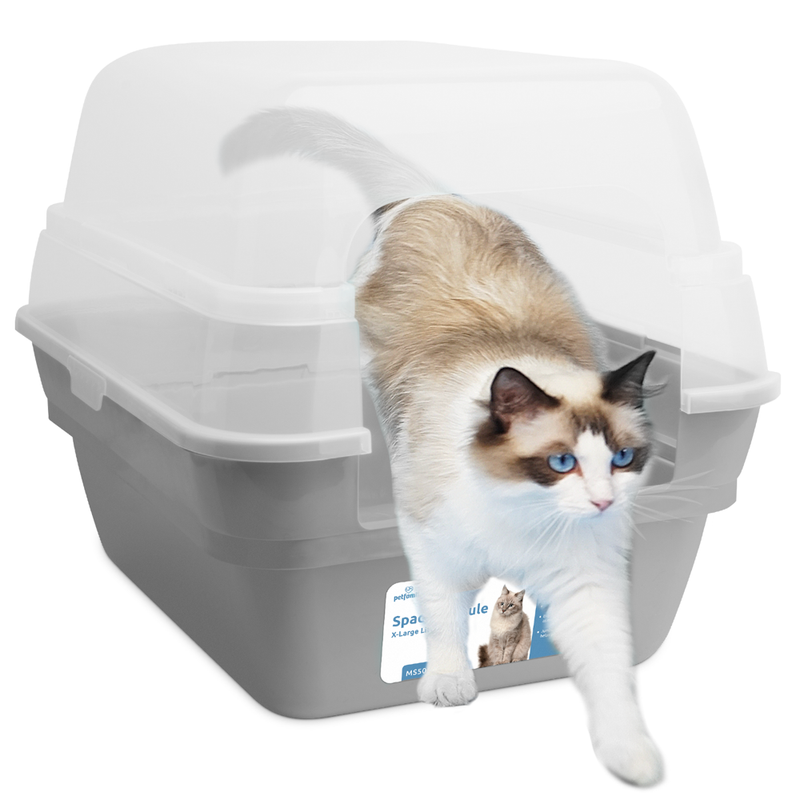 Extra Large Cat Litter Box, Color Grey, Jumbo Hooded, 21.60 X 17.80 X 17.30 In