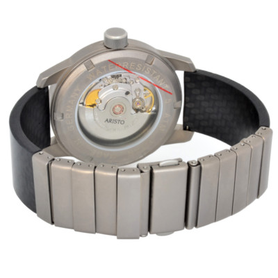 Pre-owned Aristo Unisex 5h83 Swiss Automatic Movement Carbon Titanium 5atm
