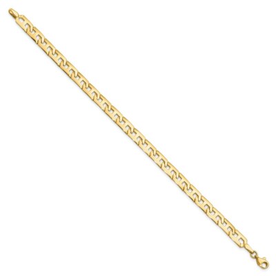 Pre-owned Superdealsforeverything Real 14kt Yellow Gold Polished Fancy Link Chain Bracelet; 7.5 Inch