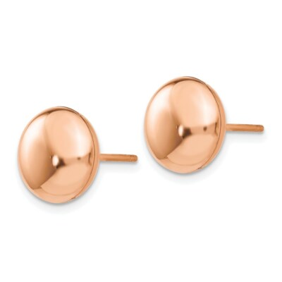 Pre-owned Superdealsforeverything Real 14kt Rose Polished 10.5mm Button Post Earrings In Pink