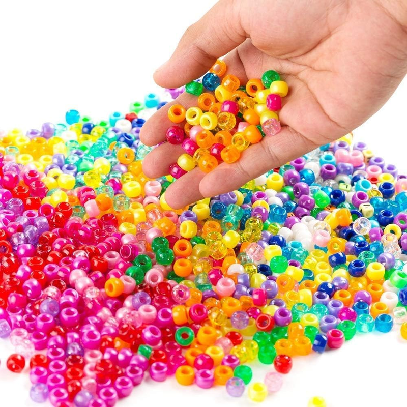 Pony Beads, 3,300 pcs 9mm Pony Beads Set in 23 Colors with Letter Beads, Star Be