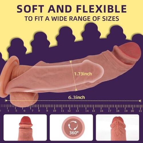 Male Cock-Girth-Enlarger-Enhancer Penis-Extension-Extender Sheath-Sleeve Sex-Toy