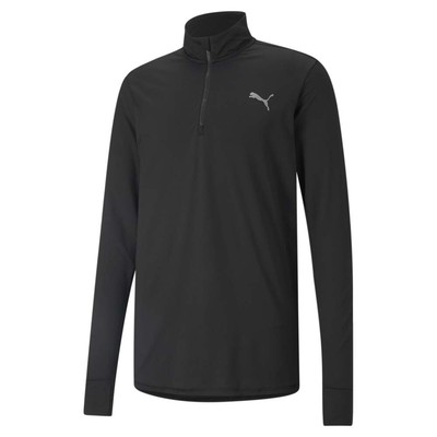Пуловер Puma Run Favorite Quarter на молнии Мужские черные повседневные топы 52021101