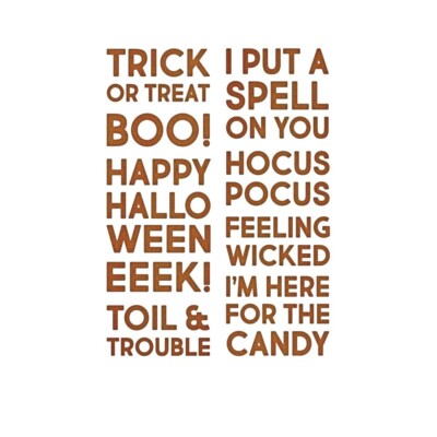 Tim Holtz ''BOLD TEXT HALLOWEEN'' Sizzix Thinlits Dies 665995 MSRP $35