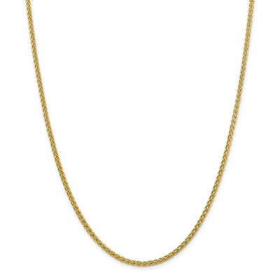 Pre-owned Superdealsforeverything Real 14kt Yellow Gold 20 Inch 2.75mm Semi-solid Wheat With Lobster Clasp Chain