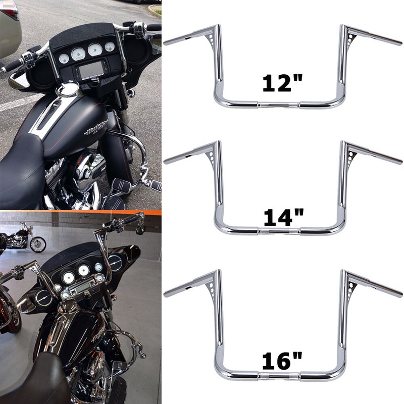 HandleBar 12'' 14" 16'' Rise Ape Hanger 11/4'' For Harley Touring