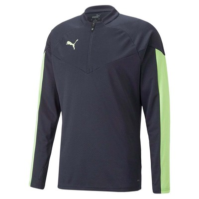 Puma Individualfinal Long Sleeve Qtr Zip Pullover Mens Blue Casual Tops 65803947