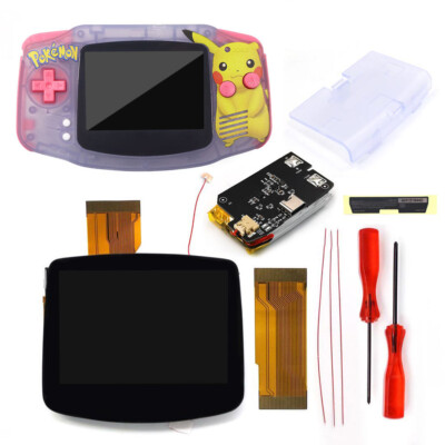 V5 Laminated Drop In IPS LCD Kit+UV Shell W/Rechargable 1800mAh Battery For GBA